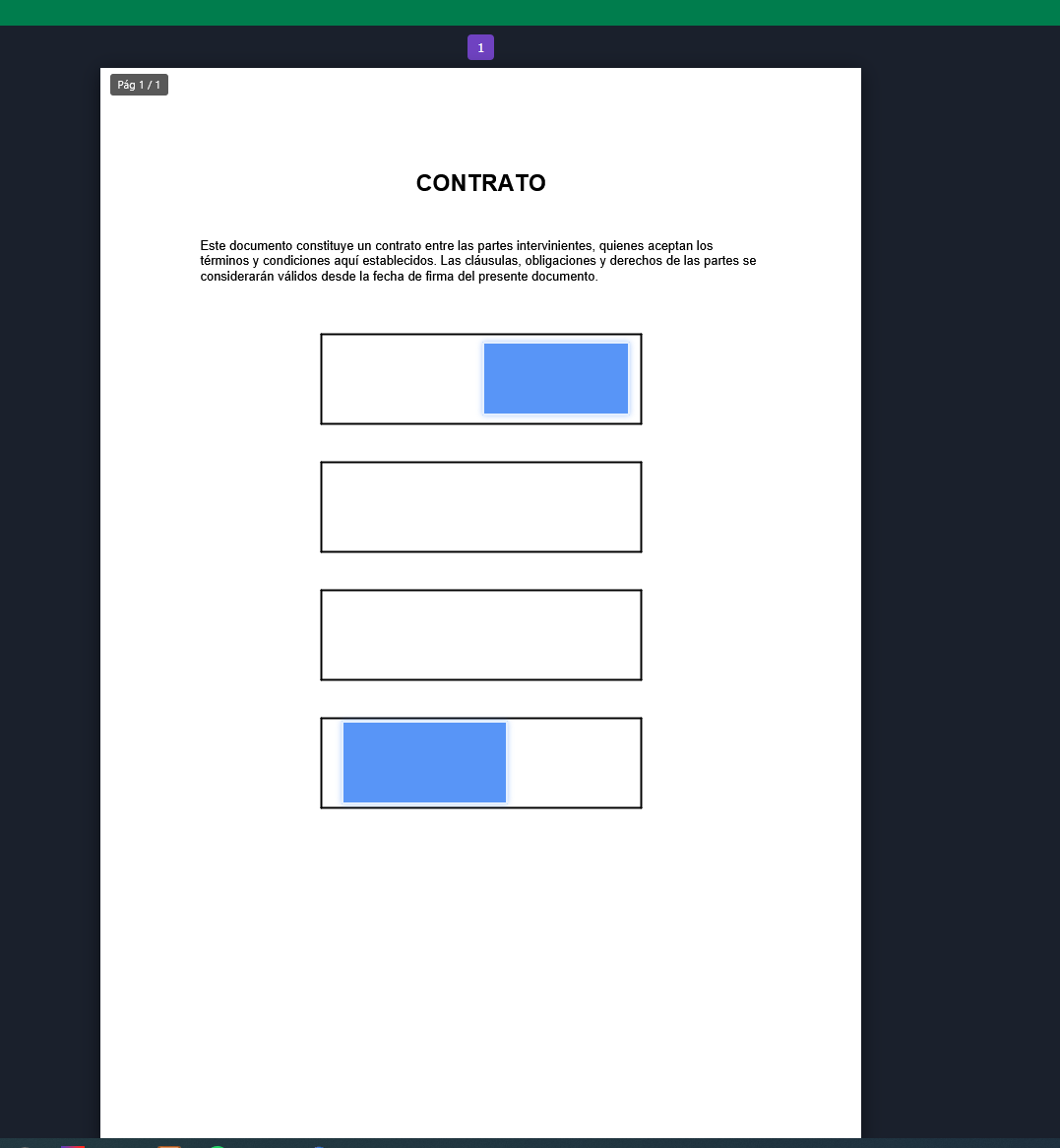 Puntos de firma asignados por página y firmante